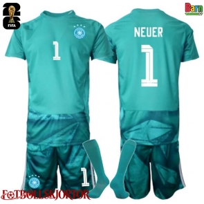 Tyskland Manuel Neuer #1 Målvakt Hemmakläder Barn VM 2026 Kortärmad (+ Korta byxor)